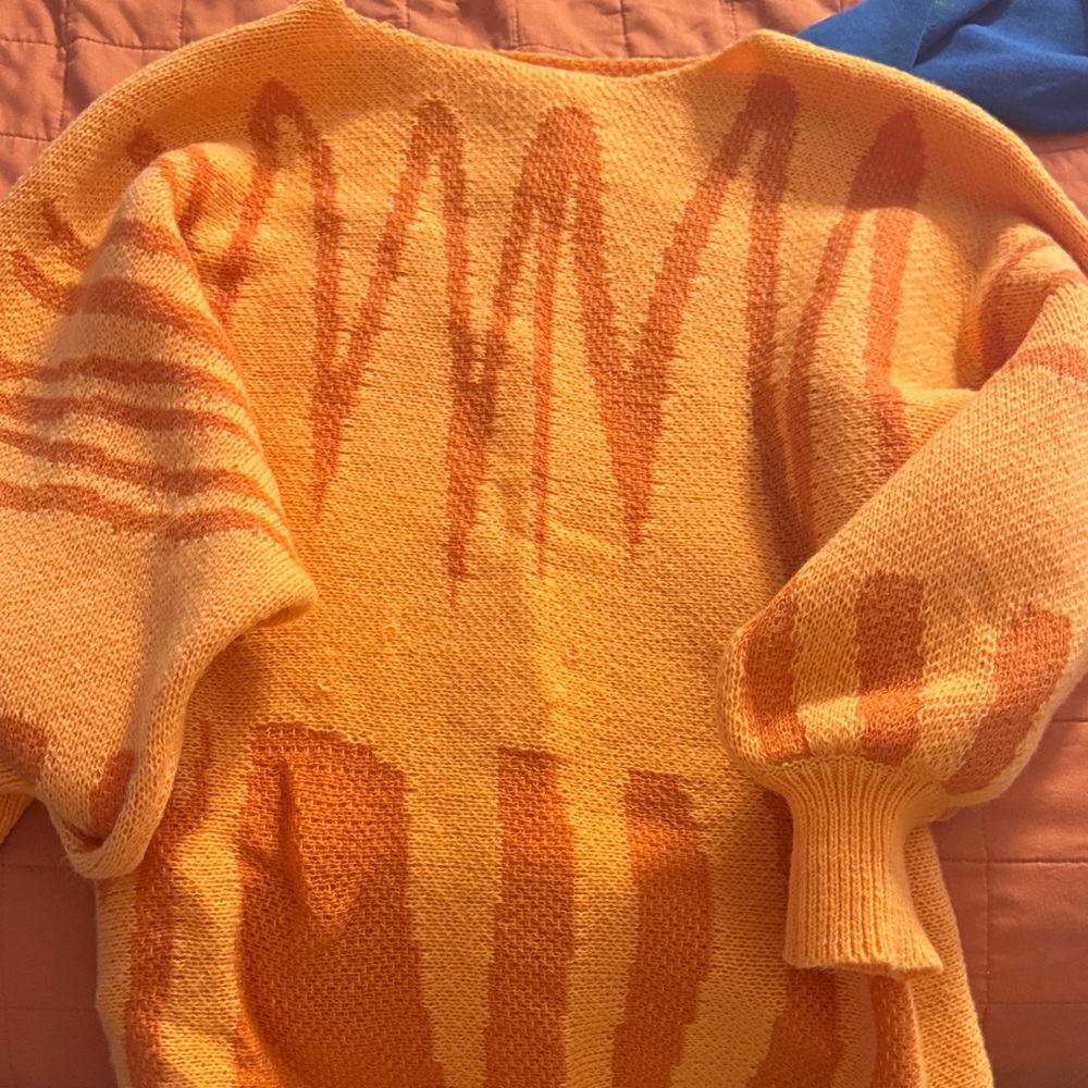 Orange Patterned Women's Sweater